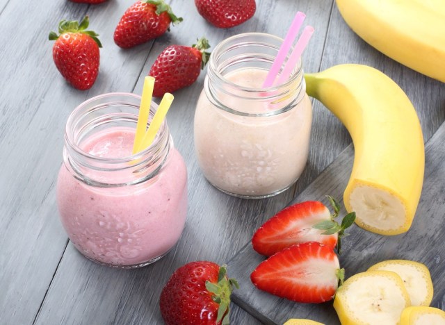 Batido de fresa y plátano